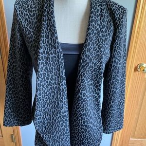 Animal print open jacket